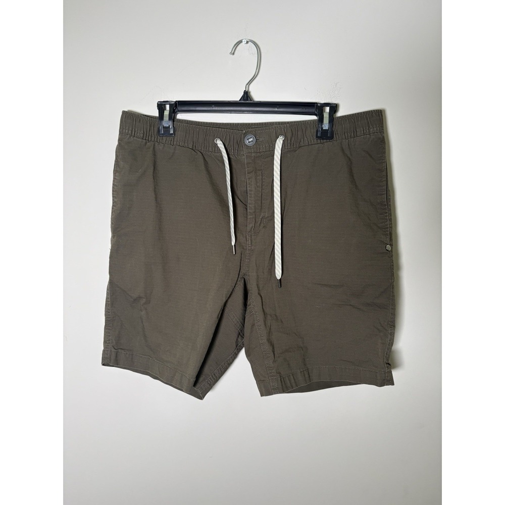 Vuori Mens Ripstop Shorts Size L Large Dark Oregano Green Drawstring Gorpcore